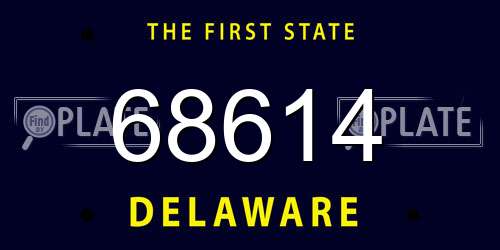 68614 Delaware License Plate