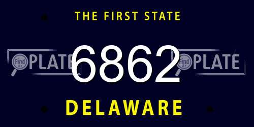 6862 Delaware License Plate