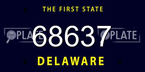 68637 Delaware License Plate