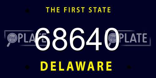 68640 Delaware License Plate