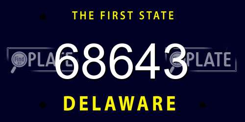 68643 Delaware License Plate
