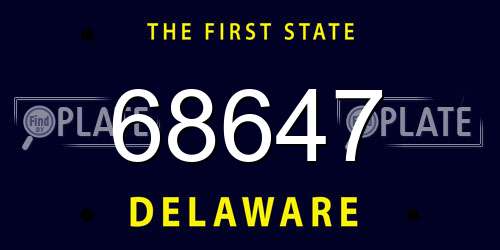 68647 Delaware License Plate
