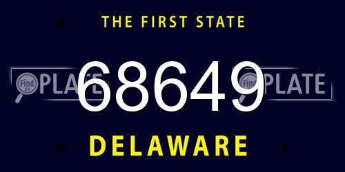 68649 Delaware License Plate