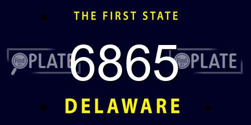 6865 Delaware License Plate