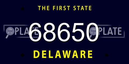 68650 Delaware License Plate