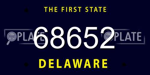 68652 Delaware License Plate