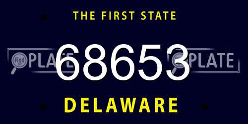 68653 Delaware License Plate