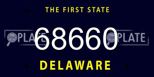 68660 Delaware License Plate