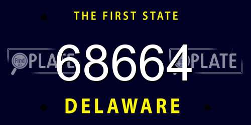 68664 Delaware License Plate