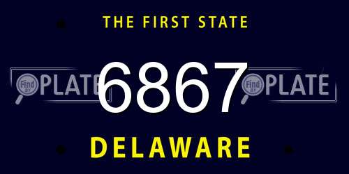 6867 Delaware License Plate