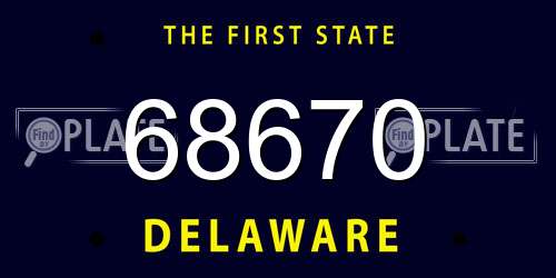 68670 Delaware License Plate
