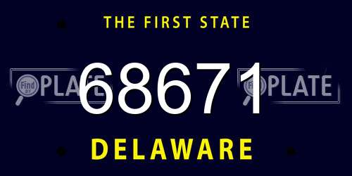 68671 Delaware License Plate