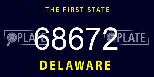 68672 Delaware License Plate