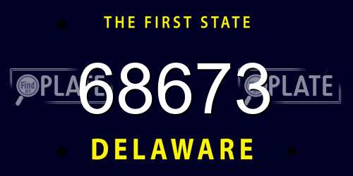 68673 Delaware License Plate