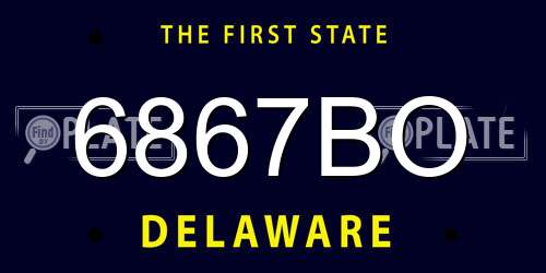 6867BO Delaware License Plate