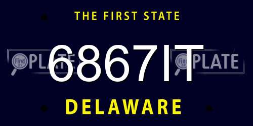 6867IT Delaware License Plate