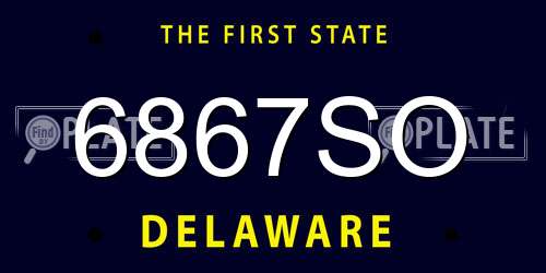 6867SO Delaware License Plate