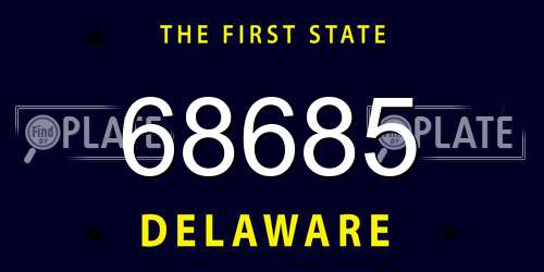 68685 Delaware License Plate