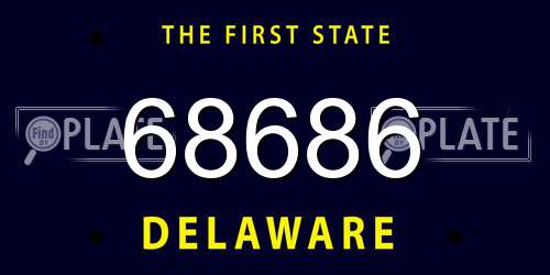 68686 Delaware License Plate