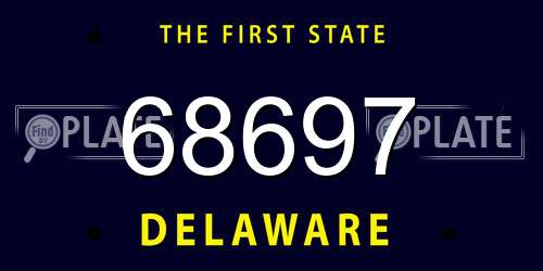 68697 Delaware License Plate