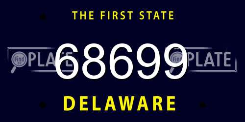 68699 Delaware License Plate