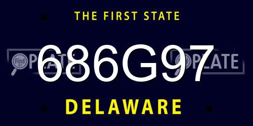 686G97 Delaware License Plate