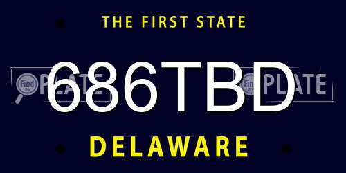 686TBD Delaware License Plate
