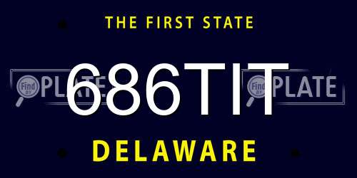 686TIT Delaware License Plate
