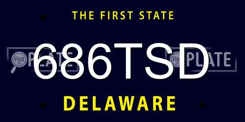 686TSD Delaware License Plate