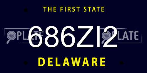 686ZI2 Delaware License Plate