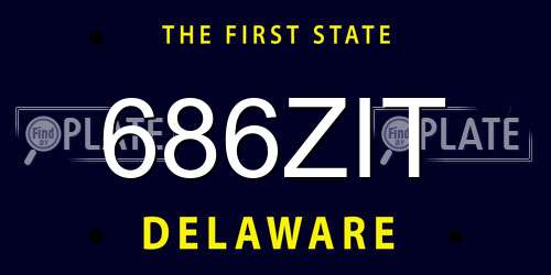 686ZIT Delaware License Plate