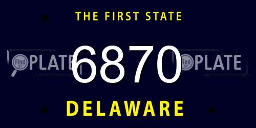 6870 Delaware License Plate