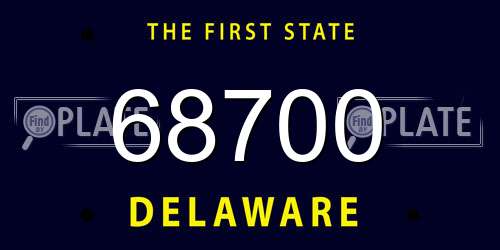 68700 Delaware License Plate