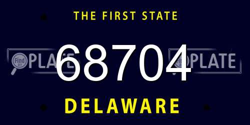 68704 Delaware License Plate