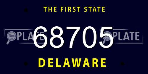 68705 Delaware License Plate