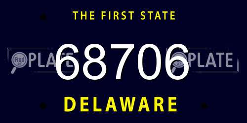 68706 Delaware License Plate