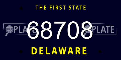 68708 Delaware License Plate