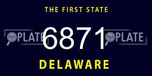 6871 Delaware License Plate
