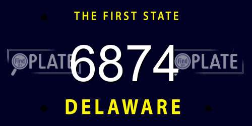 6874 Delaware License Plate