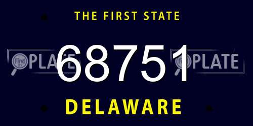 68751 Delaware License Plate