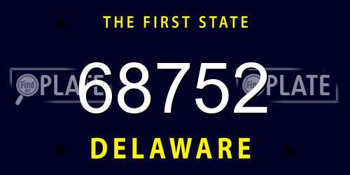 68752 Delaware License Plate