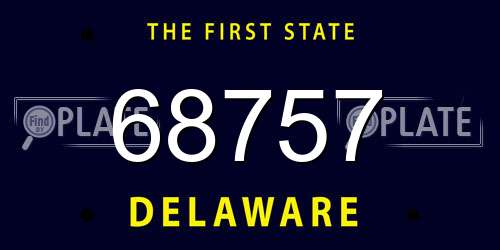 68757 Delaware License Plate
