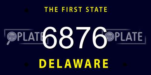 6876 Delaware License Plate