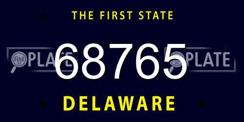 68765 Delaware License Plate