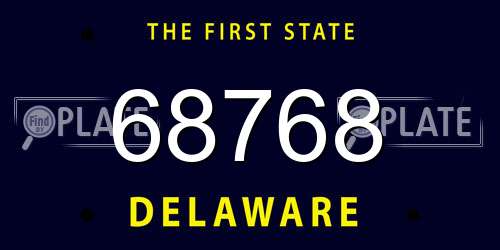 68768 Delaware License Plate