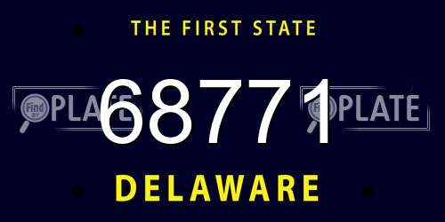68771 Delaware License Plate