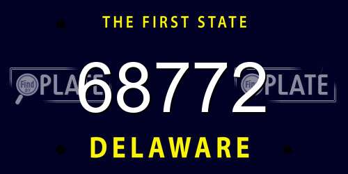 68772 Delaware License Plate