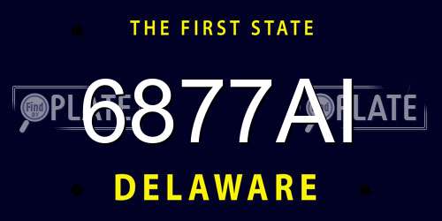 6877AI Delaware License Plate