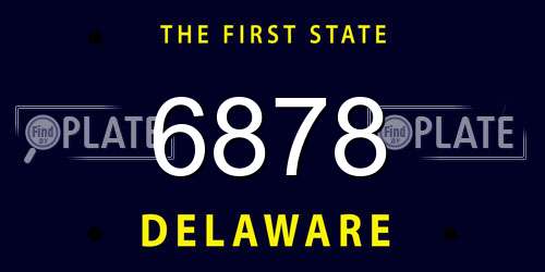 6878 Delaware License Plate