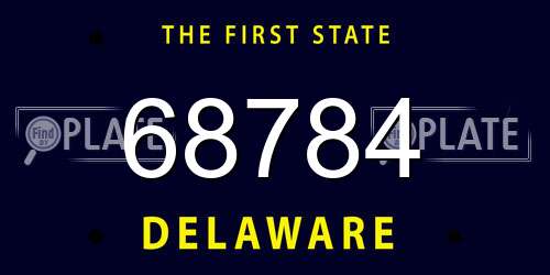 68784 Delaware License Plate